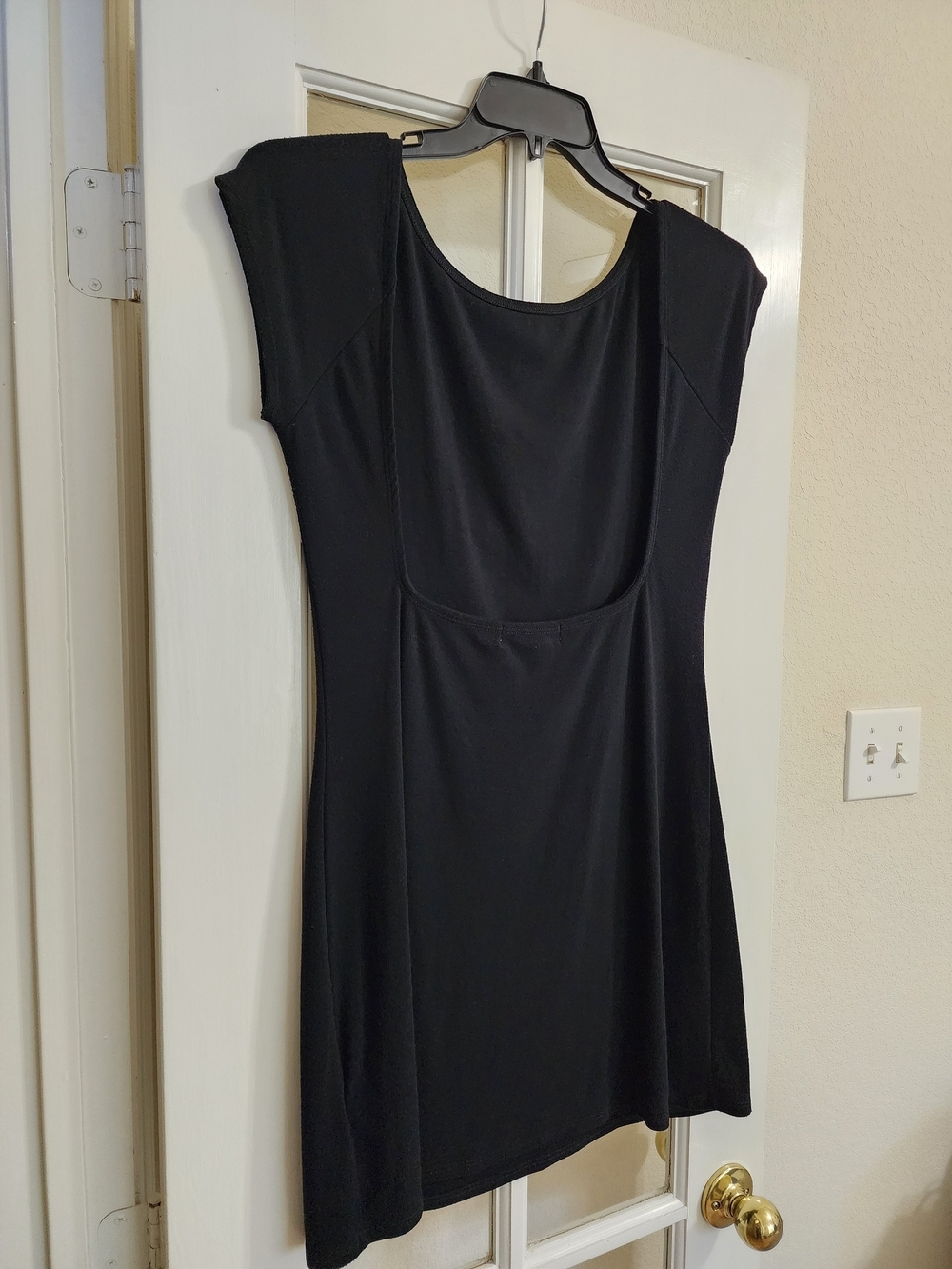 FP Beach Free People Black Open Back Bodycon Mini Dress L Made in USA - Picture 4 of 10